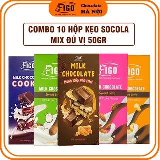 [COMBO 10 HỘP MIX ĐỦ VỊ 20GR,50G] Kẹo socola sữa siêu ngon FIGO, Đồ ăn vặt văn phòng bán chạy, MIX VỊ ĂN LÀ NGHIỀN