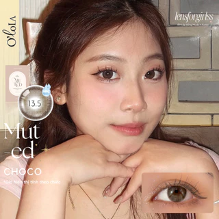 Kính áp tròng nâu choco tự nhiên giãn tròng MUTED CHOCO dành cho mắt nhạy cảm chính hãng OLOLA Lens cận | LENSFORGIRLSS