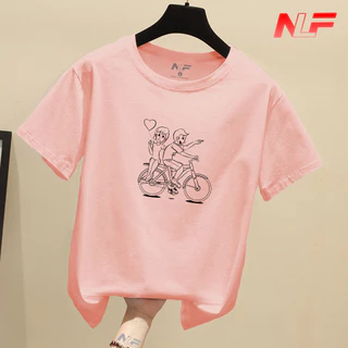 Áo Thun Nữ Tay Ngắn Form Rộng Xe Đạp Tình Nhân AT-086 - Dễ Phối Trang Phục - Trending Xu Hướng - NLF Unisex Fashion