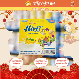 Sữa chua hoa quả Hoff vị CHUỐI - 1 LỐC (4 hộp x 55g)