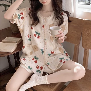 (Có Sẵn Hàng) Bộ Ngủ Cộc BC1 Đồ Ngủ Nữ, Đồ Ngủ Cute, Bộ Ngủ Cộc, Bộ Đồ Ngủ Nữ, Set Ngủ Cộc, Set Đồ Ngủ Ngắn