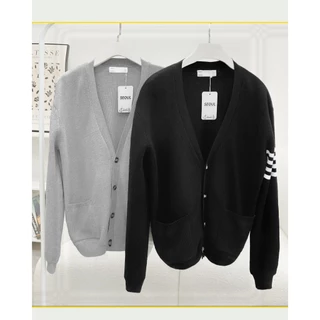 Áo khoác nam Cardigan phối viền tay vải Cottton dệt kim sang trọng, lịch lãm, chuẩn form - SEOUL