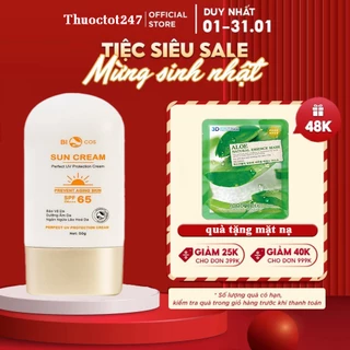 Kem Chống Nắng SUN CREAM Mẫu Mới SPF 65 PA+++ chống nắng bảo vệ da khỏi ánh nắng mặt trời, chăm sóc và dưỡng da.