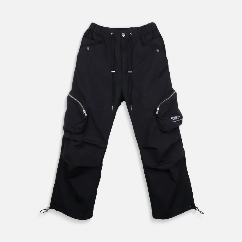 Quần NEEDS OF WISDOM Parachute Cargo Pants - Black - Local Brand Chính Hãng