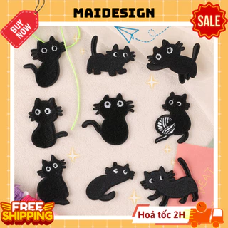 Miếng vá dán quần áo rách, hình dán áo bị rách Con Mèo Đen Black Cat Thằng Đậu Chấu Đọ Maidesign