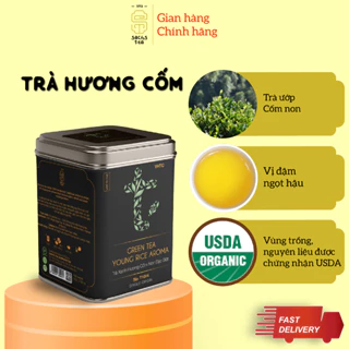 Trà xanh thái nguyên hương cốm non SACHS TEA 1773 trà hữu cơ 80g/hộp