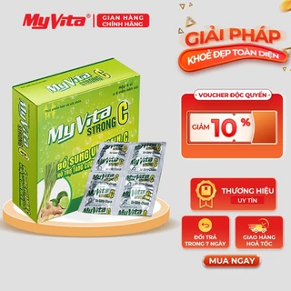 Viên sủi MyVita Strong C bổ sung vitamin C và kẽm tăng đề kháng chiết xuất sả gừng chanh hộp 20 viên