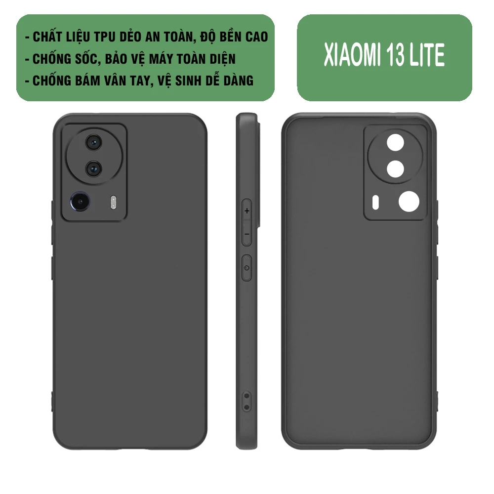 Ốp lưng Xiaomi 13 Lite chất liệu TPU dẻo,bảo vệ camera, chống sốc bảo vệ toàn diện máy