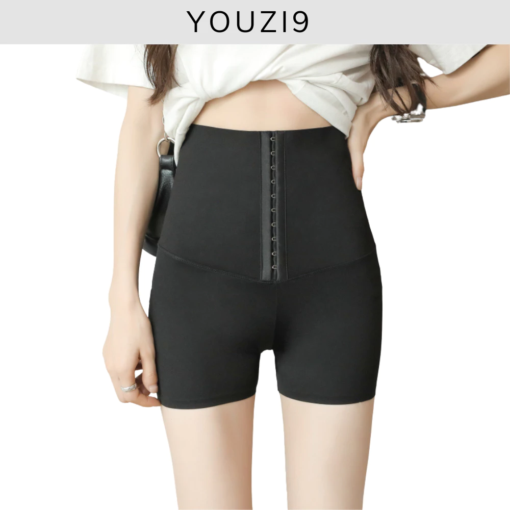 Quần legging nữ đùi nấc cài YOUZI9 gen bụng nâng mông chất liệu su cao cấp