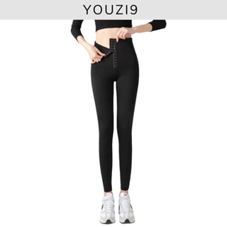 Quần legging nữ dài nấc cài YOUZI9 gen bụng nâng mông chất liệu su cao cấp