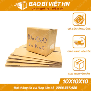 10x10x10 Combo 100 Hộp carton đóng gói hàng đựng mỹ phẩm giá xưởng - Bao Bì Việt HN