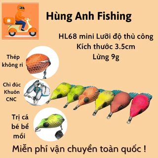 Mồi câu cá lóc HL68 Mini lưỡi độ 3,5 cm lưỡi độ thủ công  ( Hùng anh Fishing )   Đi Câu Bắt Cá Đi Câu Bắt Cá
