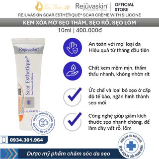 Kem xóa mờ Sẹo Thâm, Sẹo Rỗ, Sẹo Lõm REJUVASKIN Scar Esthetique 10/30/60ml