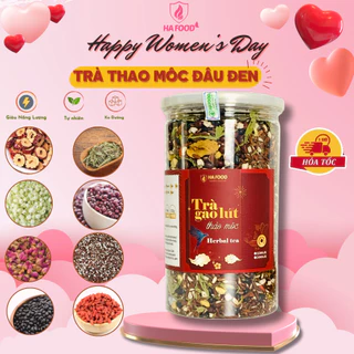 [HOẢ TỐC 2H] Trà thảo mộc hoa hồng đậu đen Hafood, Trà gạo lứt giúp giảm cân và làm dịu căng thẳng