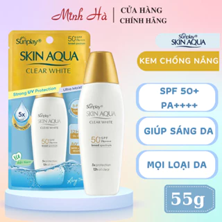 Kem chống nắng  nắp vàng - Skin Aqua Sunplay Clear White SPF50+ PA++++