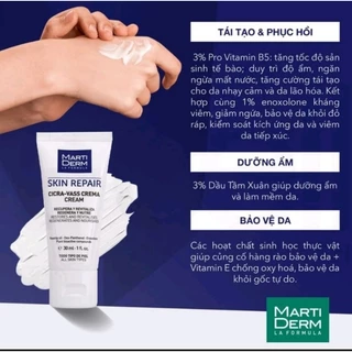 Kem Dưỡng B5 Giúp Tái Tạo & Phục Hồi Làn Da Tổn Thương MartiDerm Skin Repair Cicra Vass Cream