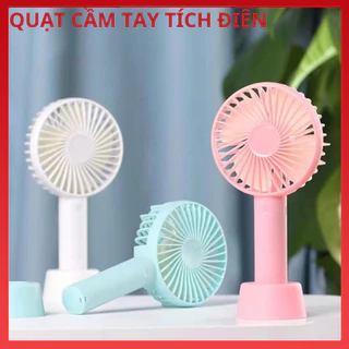 Quạt Cầm tay, Quạt tích điện mini cầm tay để bàn nhỏ gọn 3 tốc độ gió N9 có pin sạc đi kèm,Bảo hành 12 Tháng