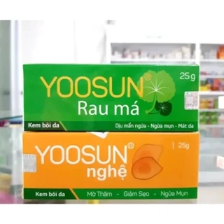 Bộ sản phẩm ngừa mụn, dịu mẩn ngứa, hết thâm YOOSUN Nghệ, YOOSUN Rau má 25gr/tuýp