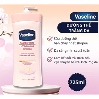 Sữa Dưỡng Thể Vaseline Healthy White UV Lightening Body Lotion 725ml Phù Hợp Cho Mọi Loại Da (Mẫu Mới Nhất)