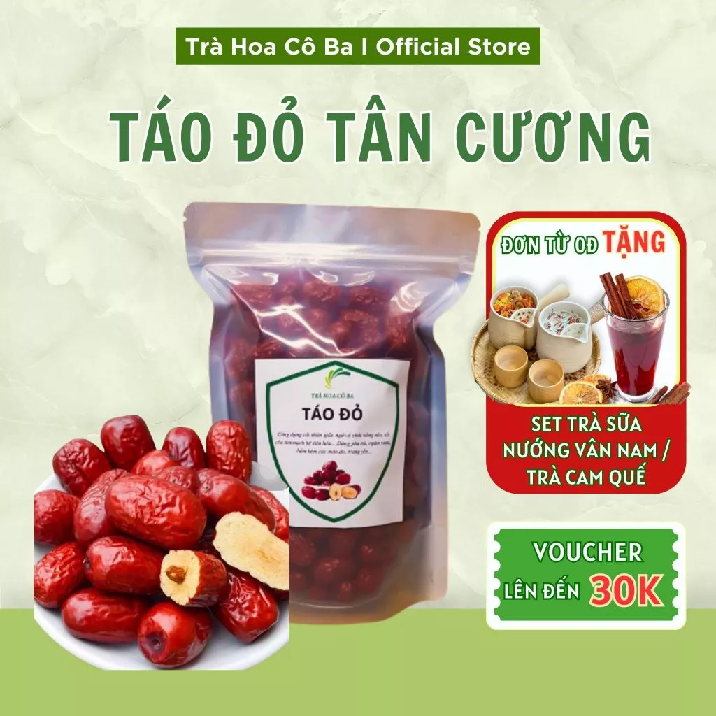 Táo đỏ, Táo đỏ tân cương hữu cơ quả to đều ngọt đậm Trà Hoa Cô Ba