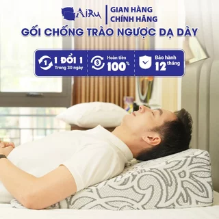 Gối chống trào ngược dạ dày người lớn - Thương hiệu AIRU, chống ợ chua ợ hơi đắng miệng chống ngáy