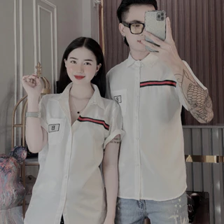 Sơ Mi Nam Cao Cấp Ngắn Tay Chất Vải Cotton Lạnh Phối Họa Tiết Sọc Mềm Mịn Chuẩn Form Đẹp Như Hình [Beauty Store]