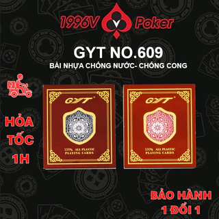 Bài tây nhựa Poker size, bài poker plastic card GYT No 609 số to Jumbo chống nước - 1996V Poker Shop