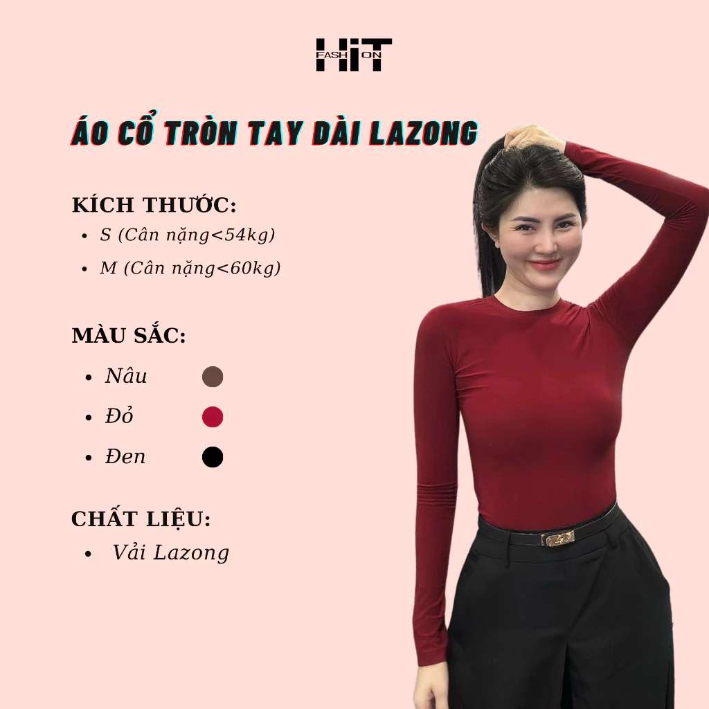 💋ÁO CỔ TRÒN TAY DÀI LAZONG💋 - Chất liệu: Vải Lazong - Thương hiệu: HiT Fashion