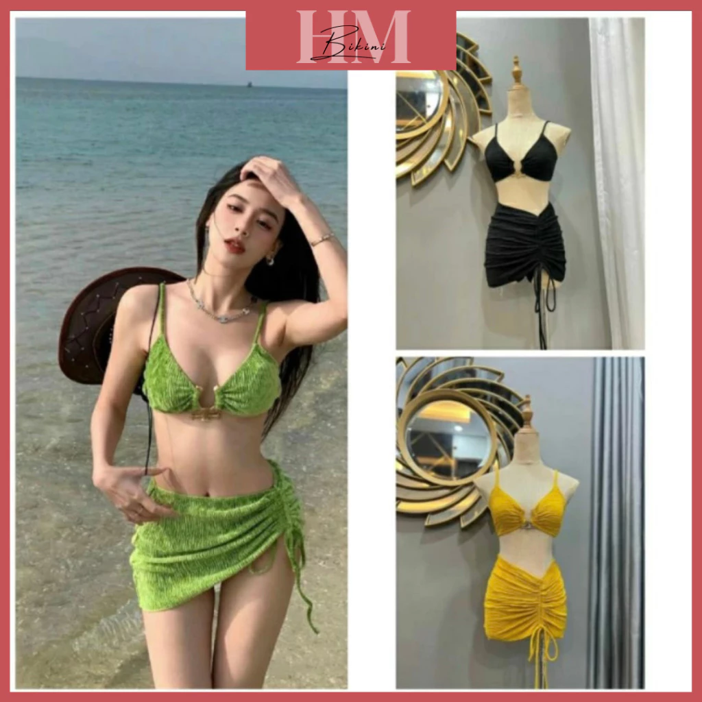 [Sale Hàng New ]Bikini Đồ Bơi Nữ Combo 3 Món Khoen Sừng Trâu