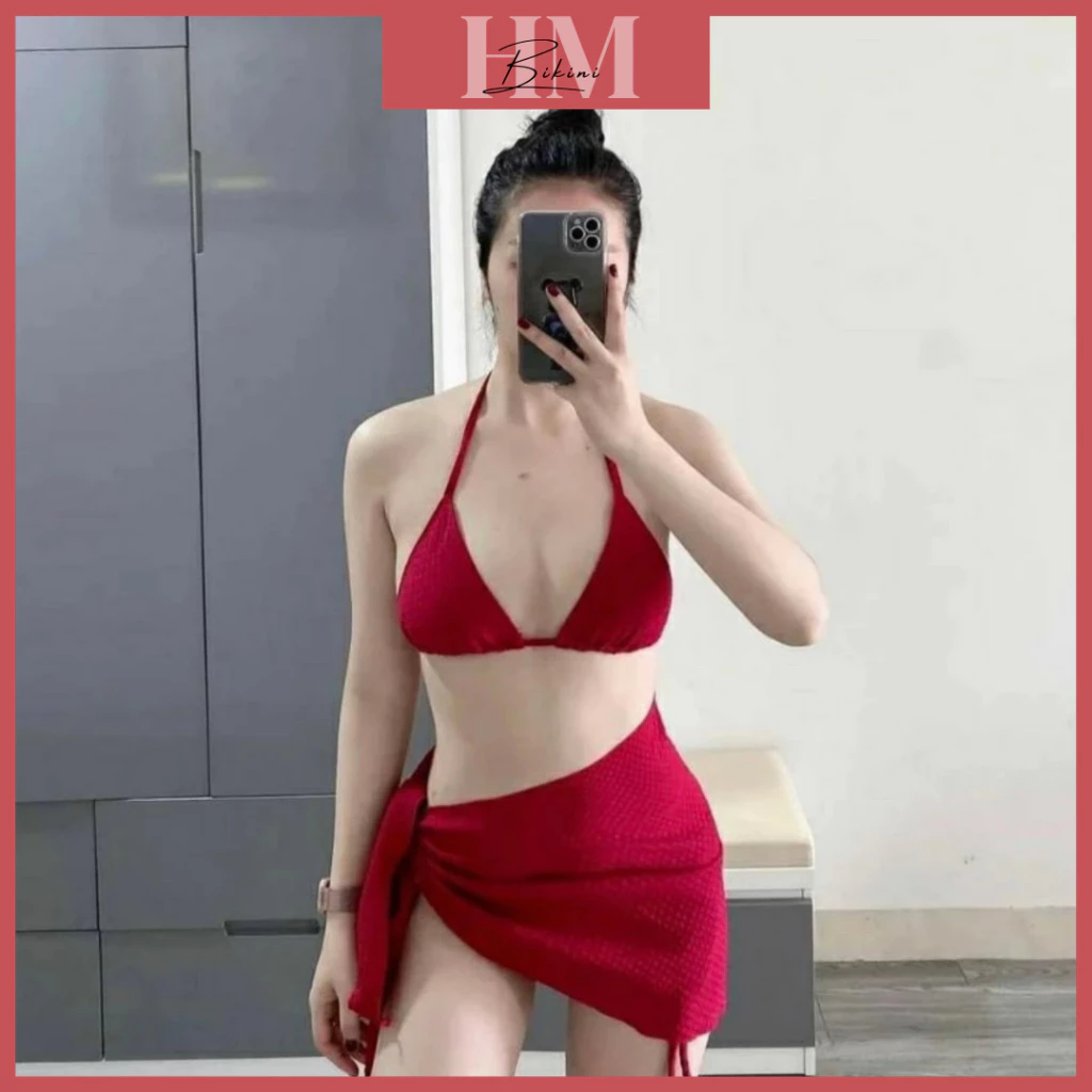 Bikini đồ bơi nữ tam giác 3 mảnh chất vải xốp xịn xò