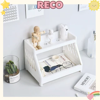 Kệ Nhựa Chân Mèo Để Bàn 2 Tầng Mini Trắng RECO decor bàn học phong cách dễ thương