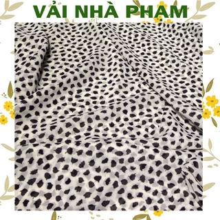 VẢI VOAN CHIFFON HỌA TIẾT ĐEN NỀN TRẮNG NGÀ-KHỔ 1.5M-VẢI NHÀ PHẠM