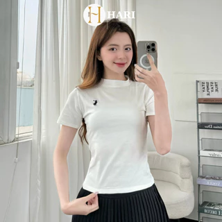 Áo thun babytee Hari cổ cao 3cm thêu ngựa 35 P5K7