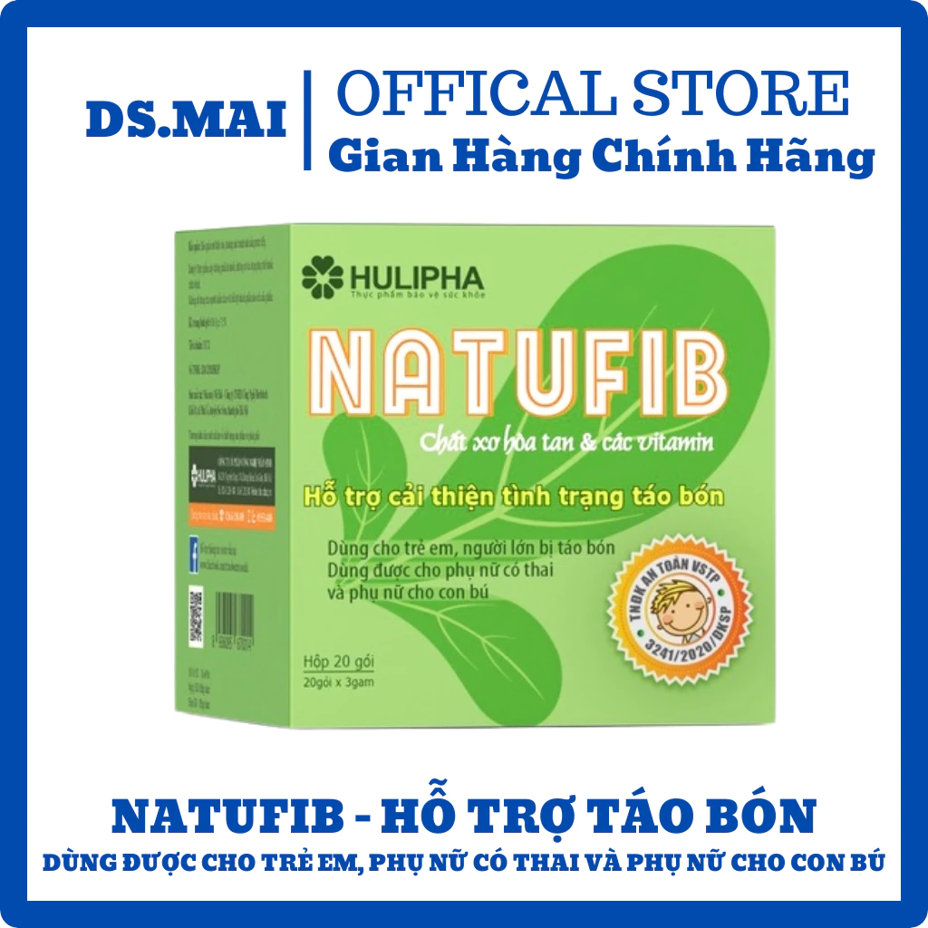 NATUFIB Cải Thiện Tình Trạng Táo Bón Cho Trẻ Em Phụ Nữ Có Thai Cho Con Bú, Chất Xơ Hòa Tan