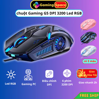 Chuột máy tính gaming có dây G5 và G15 có điều chỉnh DPI 3600 Led RGB chuyên chơi game Pc Laptop