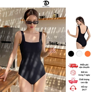 Bikini 1 mảnh Tuvada đơn giản, đồ bơi nữ basic khoét lưng, áo tắm đi biển chất liệu cao cấp - BHL100