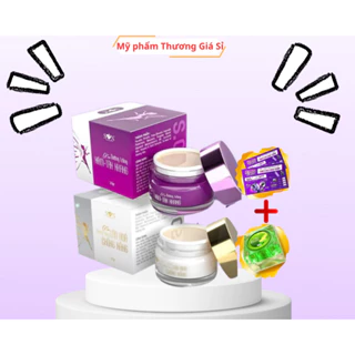 Combo Kem Face Tím Nám Tàn Nhang + Kem Face Dưỡng Trắng SON Cosmetic Nguyễn Tiên Chính hãng - Tặng Cao bưởi