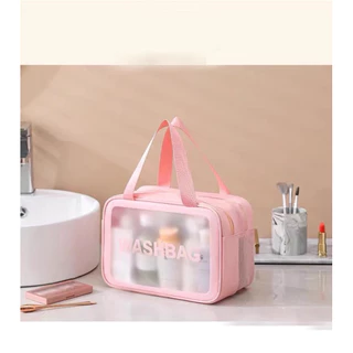 Túi đựng mỹ phẩm đồ du lịch WASHBAG(2 ngăn) đựng mỹ phẩm trong suốt chống thấm  nhiều kích cỡ