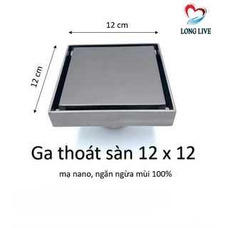 Ga thoát sàn 06 Vuông Nano Xám cao cấp INOX304 - Dày nặng