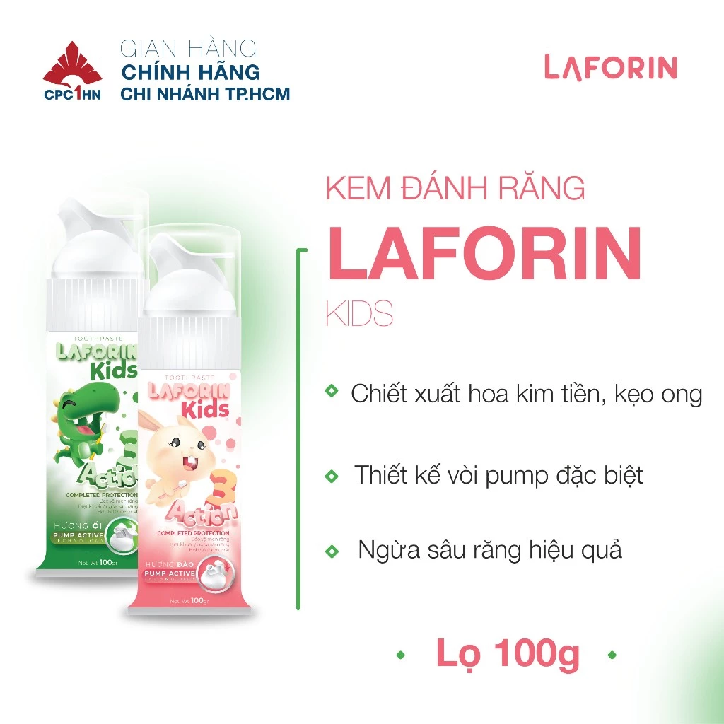 Kem Đánh Răng CPC1 HN LAFORIN KIDS đánh bay sâu răng-Lọ 100g