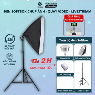 Đèn livestream bán hàng softbox trợ hỗ sáng studio hắt sáng chuyên nghiệp chụp ảnh sản phẩm quay video ICHECO SB01