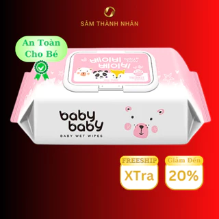 Khăn Ướt Hàn Quốc An Toàn Cho Bé BABY BABY TWINKLE Màu Hồng 120 Miếng