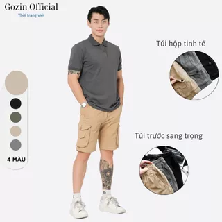 Quần Short Kaki Túi Hộp Nam Gozin Official Vải Kaki Cotton Co Giãn -JA01
