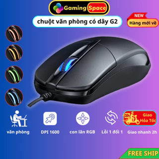 Chuột có dây văn phòng gaming YINDIAO G2 giá rẻ click tắt âm chống ồn thiết kế công thái học