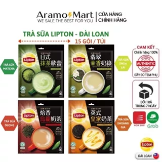 [Lipton - Đài Loan]Trà sữa, trà xanh matcha chuẩn vị Đài thơm hương trà ngon vị sữa các loại 15 gói/ Túi