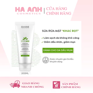 Sữa Rửa Mặt  Laboratorios BABE Stop AKN Purifying Cleansing Gel