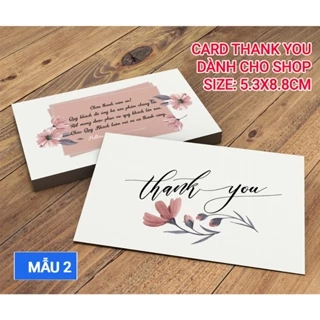 Mẫu 2 - Card thank you, thiệp cám ơn, card cảm ơn khách hàng cho shop - In Song Phước