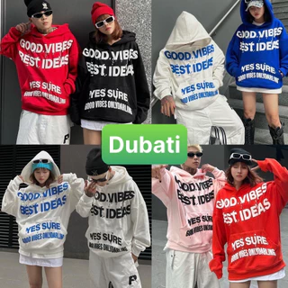 ÁO HOODIE LÓT NHUNG TAY DÀI OVERSIZE IN CHỮ NỔI TRẮNG MEET HOT PHONG CÁCH HÀN QUỐC SÀNH ĐIỆU -DUBATI FASHION