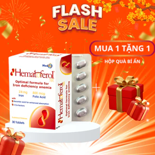 Hematoferol viên uống bổ sung sắt hữu cơ Acid folic cho bà bầu và sau sinh | Nhập khẩu chính hãng Vương quốc Anh