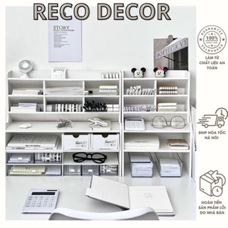 Kệ Để Bàn Chia Ô Đựng Bút mini RECO Sắp Xếp Decor Trang Trí Bàn Học